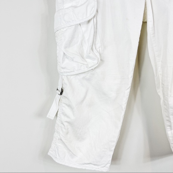 Armani Exchange White Capris Logo Big Pocket Size2 - Picture 8 of 16